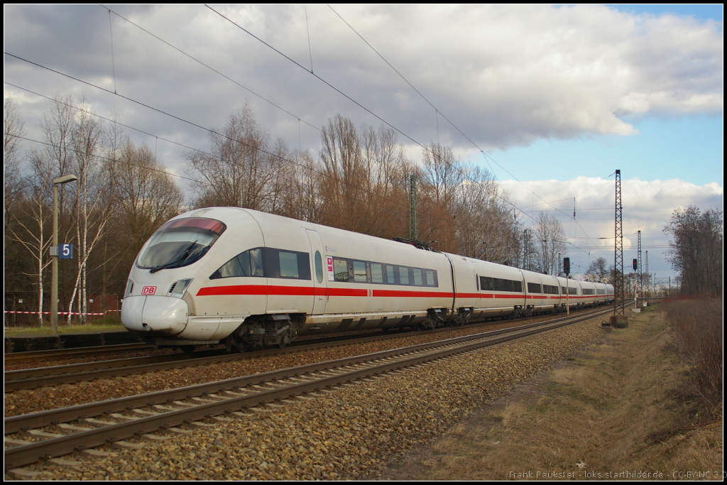 DB Fernverkehr 411 070  Prenzlau  fuhr am 22.02.2014 durch Leipzig-Thekla nach Leipzig Hbf