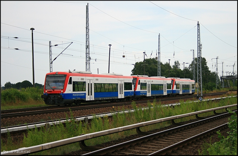 PEG VT 650.08 / 650 569, VT 650.03 und VT 650.01 als RB12 Templin Stadt in Schönfließ am 17.07.2009