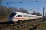 DB Fernverkehr 411 010 fuhr als ICE 1548 Dresden Hbf - Fulda am 22.02.2014 durch Leipzig-Thekla