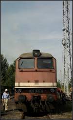 Beim 5. Berliner Eisenbahnfest war auch 120 366-0 der Eisenbahnfreunde Stassfurt vertreten (gesehen Berlin Bw Schneweide 09.09.2012)