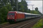 DB Fernverkehr 101 068-5 mit einem EC am 16.06.2014 durch Panketal-Röntgental