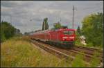DB Regio 114 026-8 am 13.07.2013 mit dem RE3 Elsterwerda in Berlin-Karow    ++ 17.05.2019 bei Fa.