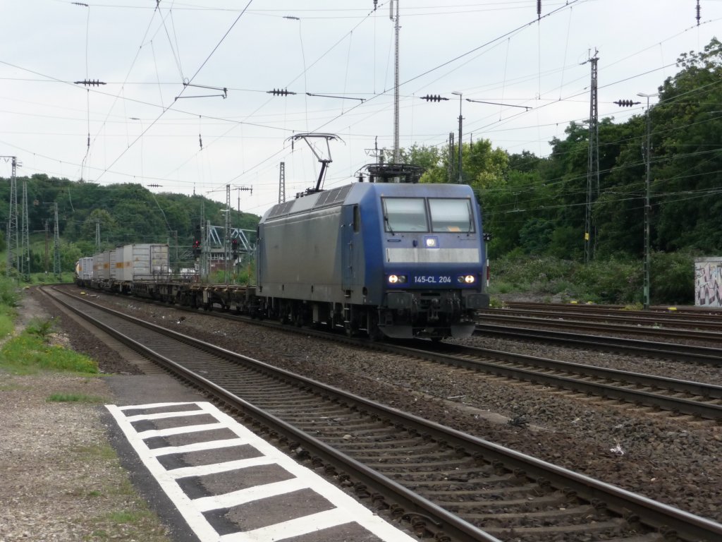 145-CL 204 (91 80 6145 100-4 D-ATLD) einer unbekannten Privatbahn (vermtl. Crossrail) am 08.08.2012 in K�ln-West.