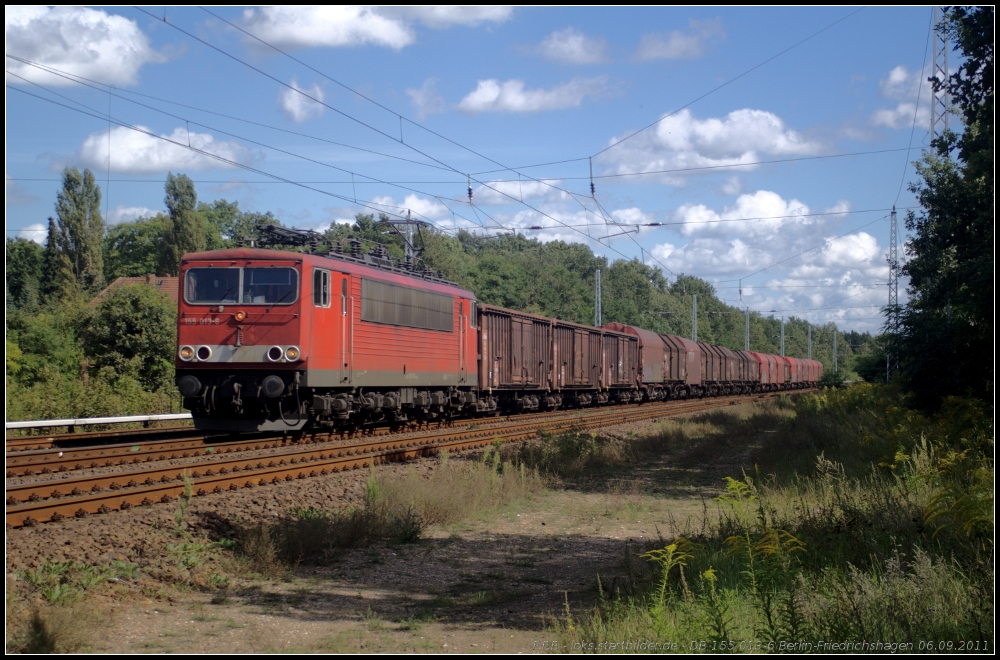 DB Schenker 155 013-6 mit Stahlzug am 06.09.2011 in Berlin Friedrichshagen