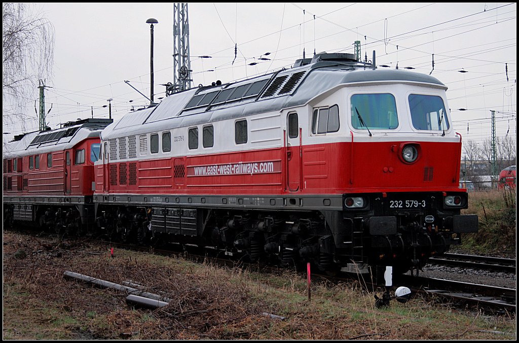 EWR 232 579-3 steht auf einem Seitengleis im Rbf (ex 132 579-4, NVR-Nummer 9280 232 579-3 D-DB, Cottbus 28.12.2009)