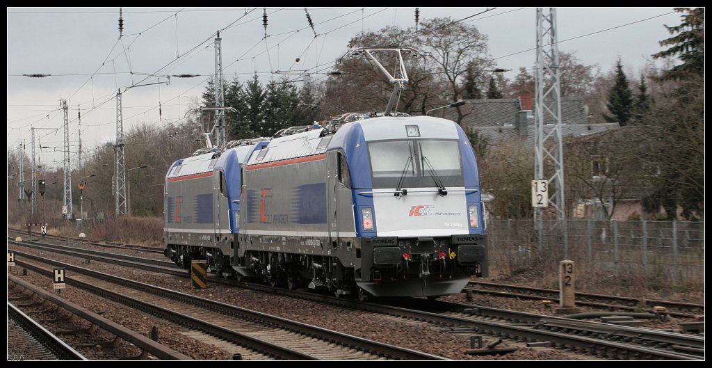 Nachschuss auf die beiden neuen PKP-IC-Loks 183 606-3 und 183 605-5 unterwegs nach Frankfurt (Oder) um dann weiter nach Polen zu fahen (gesehen Berlin Hirschgarten 13.03.2010)