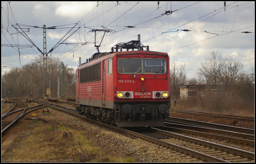 DB Schenker 155 033 solo am 22.02.2014 in Leipzig-Thekla