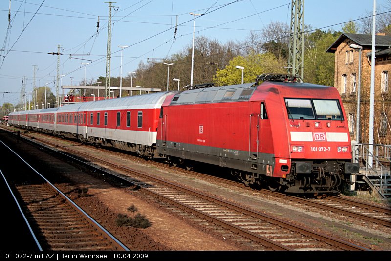 DB Autozug mit der 101 072-7 (Berlin Wannsee, 10.04.2009).