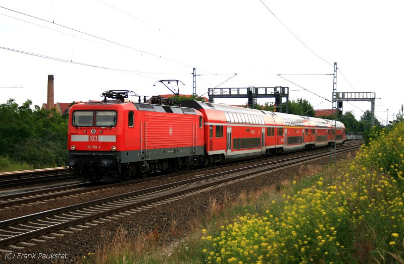 DB Regio 112 190-4 mit RE33105 nach Lutherstadt Wittenberg (DB Regio AG - RL Nordost Rostock, gesichtet Berlin Bornholmer Str, 15.06.2009)