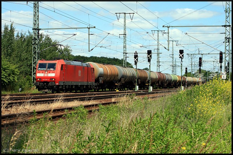 DB Schenker 185 065-0 mit einem Kesselzug (Potsdam-Golm, 17.06.2009).