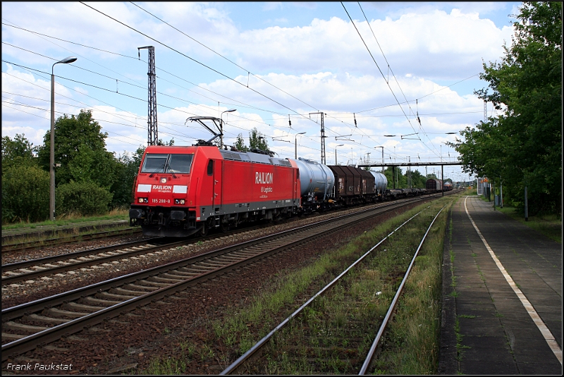 DB Schenker 185 288-8 mit gem. Gterzug (Saarmund, 05.08.2009)