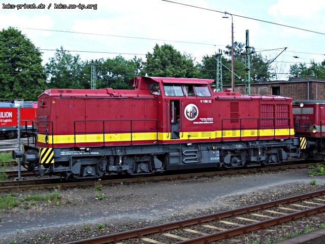 EBW V150.12 auf Durchfahrt in Bebra (NVR-Nummer: 92 80 1203 501-2 D-EBW, ex TLG 19, EBM Cargo 203 204, ex ALS, ex DR 202 379, gesehen 12.06.2007).