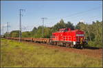 DB Cargo 298 336-9 fuhr mit einem gemischten Gterzug am 23.08.2017 durch die Breliner Wuhlheide