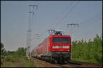 DB Regio 112 116-9 fuhr mit dem RE3 Eberswalde Hbf am 19.05.2017 durch die Berliner Wuhlheide