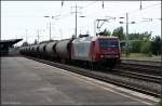 arcelor 145-CL 002 / 145 082-4 mit Druck-Kesselwagen Richtung Grnauer Kreuz (Berlin Schnefeld, 08.08.2009)