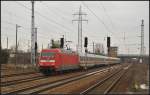 DB Fernverkehr 101 046 mit einem umgeleiteten IC am 03.04.2013 in Berlin Schnefeld Flughafen