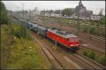 DB Schenker 233 233-6 fuhr am 28.09.2010 mit einem Kohlezug durch Berlin-Moabit (NVR-Nummer 92 80 1233 233-6 D-DB, Remotorisierung mit Kolomna Dieselmotor vom Typ 12D49M)