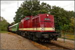 202 466-9 der SKL Umschlagservice Magdeburg (SKLUS) bespannte den Pendelzug, der am 09.09.2017 während des Familienfest der Magdeburger Eisenbahnfreunde e.V.