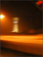 Der Wasserturm in der N�he des Bahnhofs von Landen fotografiert aus dem fahrenden Zug am 03.02.06.