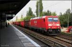 RAILION Logistics 185 260-7 mit Eaos-x.075-Wagen Richtung Karower Kreuz (Berlin Karow, 13.08.2009)