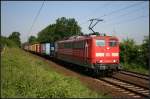 DB 151 045-2 und Containerzug Richtung Lehrte (gesehen Lehrte-Ahlten b.