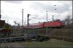 DB Regio 143 367 fährt mit der S3 aus Tharandt am Ausstellungsgelände des 3.