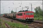 DB Schenker 155 163-9 mit wenig Last am Haken (gesehen Wustermark-Priort 10.06.2010)    Update: 10.02.2015 in Opladen verschrottet