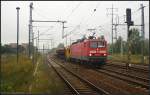 DB Fahrwegdienste 143 820-9 mit Baugermpel (DB Regio AG Nrnberg, gesehen Berlin Schnefeld Flughafen 09.09.2010 - Update: 11/2011 in Nrnberg schadhaft abgestellt; 01/2012 in Nrnberg z; 26.04.2012