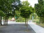 Das Rummelsburger Ufer in Berlin hat einen Interessenkonflikt: Die Wasserlage macht es attraktiv für Spaziergänger, gleichzeitig führen hier Fahrradrouten hindurch, die aufgrund der
